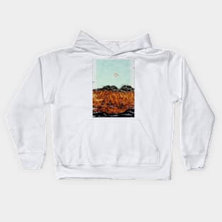 Moon Over Mountain Range. For Moon Lovers. Bright Moon Collection Kids Hoodie